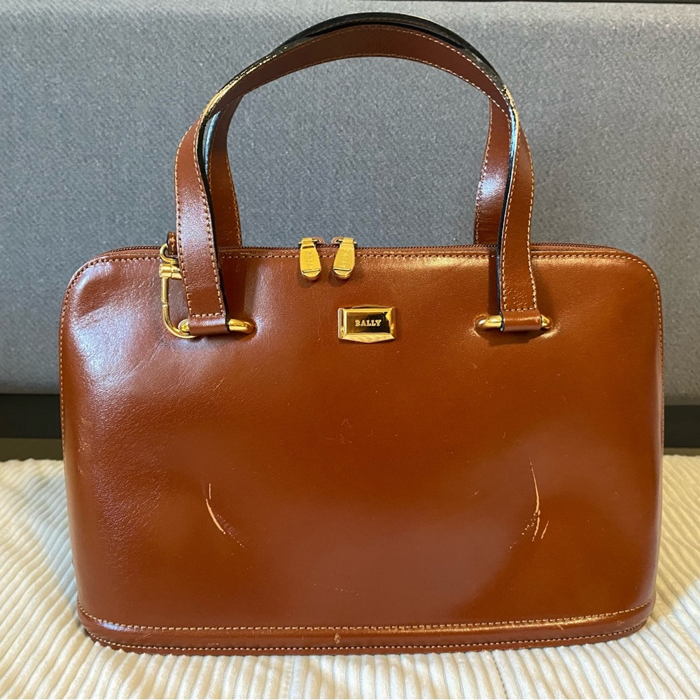 Authentic Bally Crossbody Bag Brown Leather